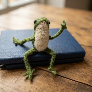 Breipatroon voor een kikker (PDF), amigurumi breipatroon voor een kikker, schattig knuffeldier om zelf te maken, digitale download met video-tutorial.