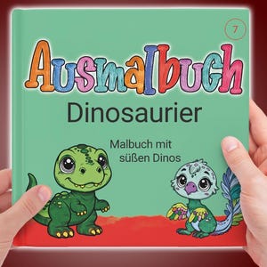 süßes Dinosaurier Malbuch für Kinder - Große Ausmalbilder mit einfachen Umrissen, Band 7 - über 30 liebevoll illustrierte Dinosaurier-Motive