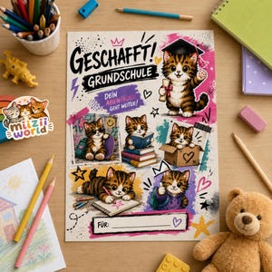 Primary school graduation gifts, school leaving certificate, end of primary school, certificate presentation, keepsake, schoolchild, milestone, graduation