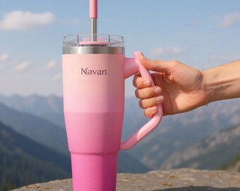 Rotatable Handle High End Tumbler With Leak Proof Straw