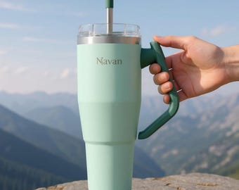 Rotatable Handle High End Tumbler With Leak Proof Straw