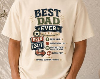 Best Dad Ever Shirt, Fathers Day Gift for Dad, Funny Dad Shirt, Fatherhood Shirt, Papa Shirt, Gift for Him, Comfort Colors, Vintage Shirt