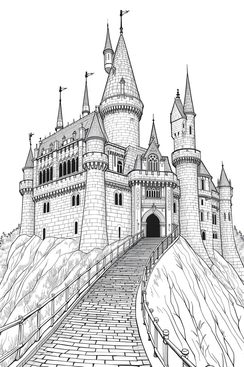 Castles and Palaces Coloring Pages | Architectural Designs for Kids ...
