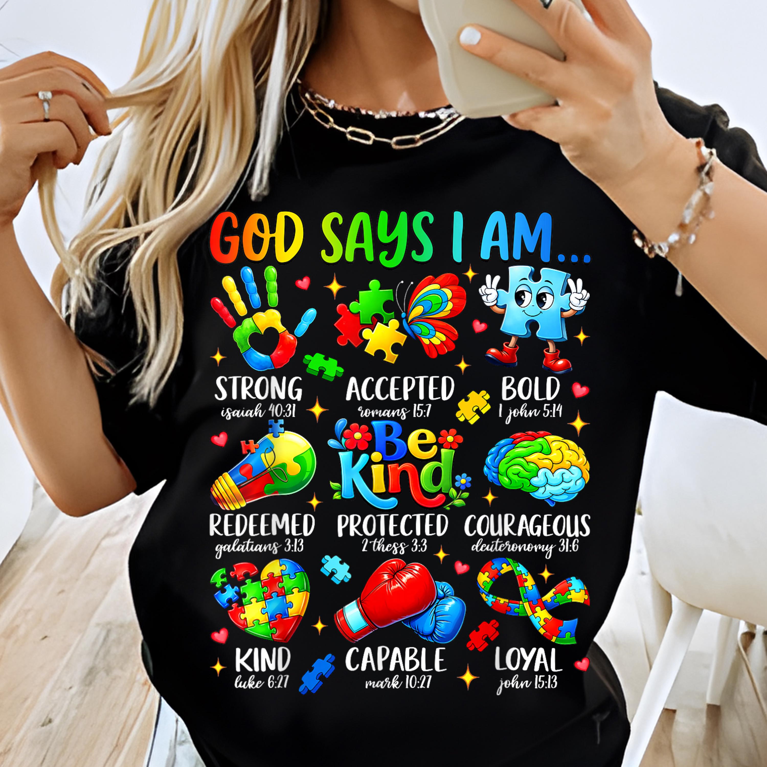 God Says I Am Png, Autism Awareness Png, Christian Autism Shirt, Be ...