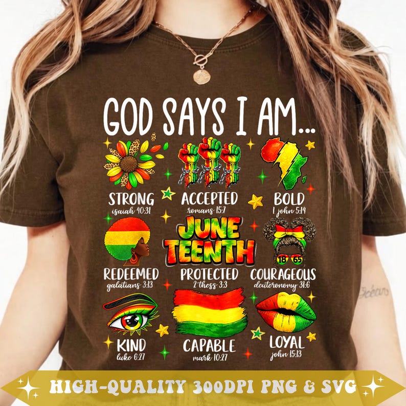 Juneteenth Png Svg, God Says I Am Black Woman Shirt, Christian ...