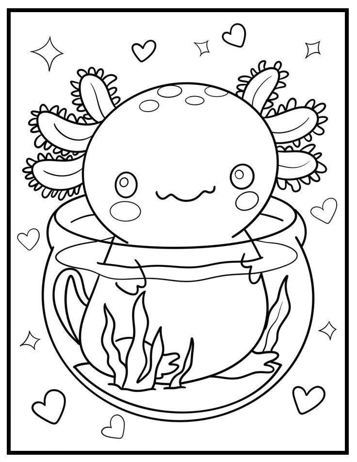 Axolotl's Color Pages Ready to Print and Color - Etsy