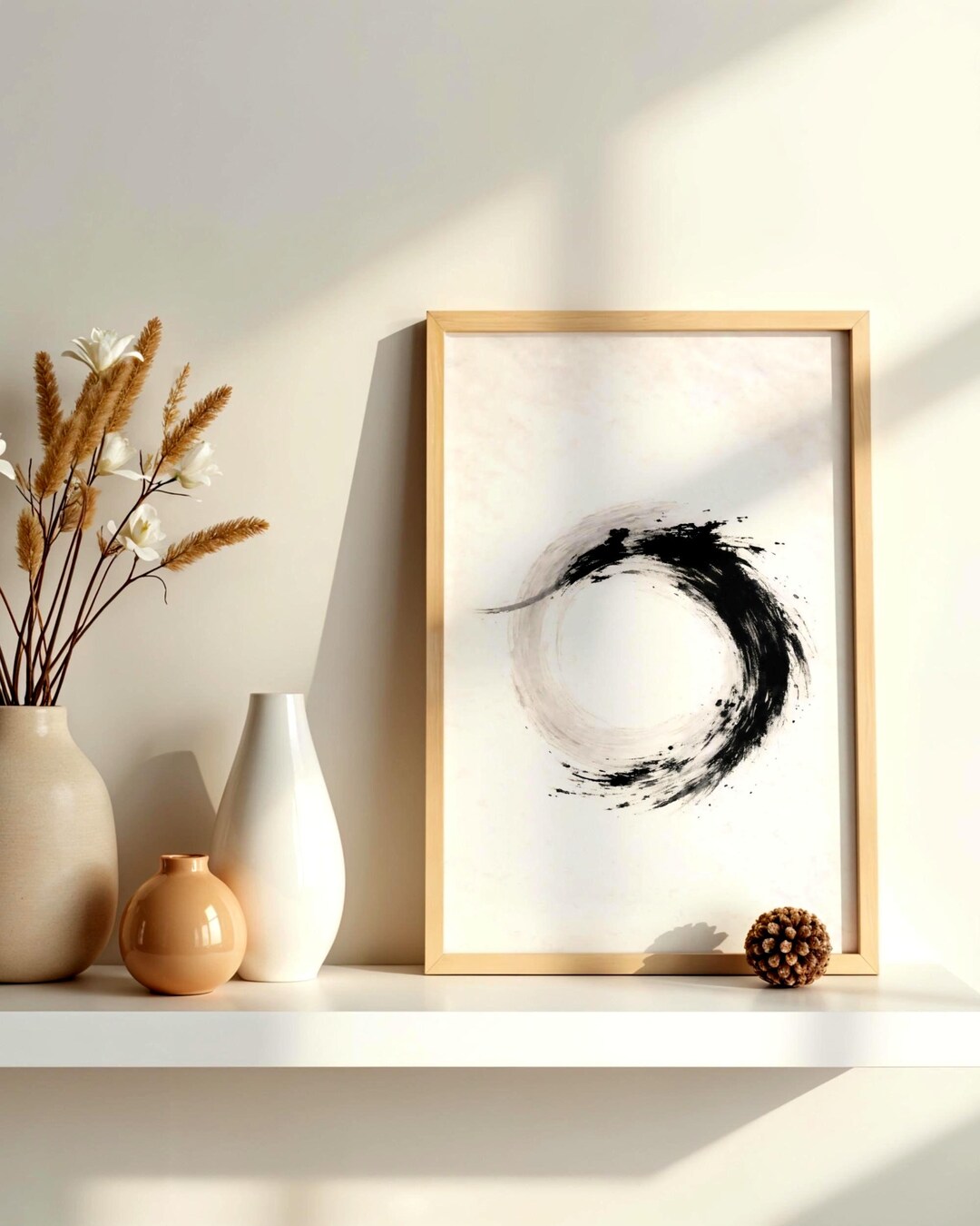 Zen Enso Circle Wall Art 3 Style Variations, Japanese Ink Brush Print ...