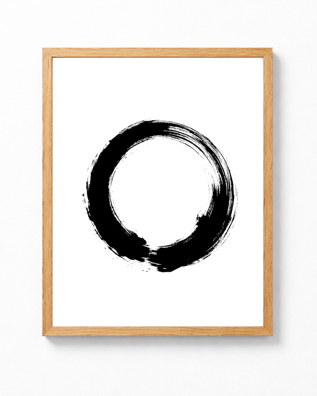 Zen Enso Wall Art, Japanese Ink Circle Print, Bold Black Minimalist ...