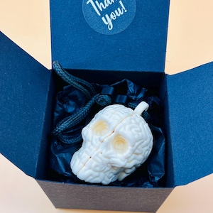 3D-tryckt hjärnskalle luftfräschare för bilen | Aromdiffusor | Biltillbehör | Rördiffusor | Present till honom | Bildoft | Doftolja