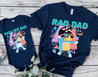 Dad Matching Shirts, Rad Dad Kid Shirt Set, Father Son Retro Shirt,Fathers Day Shirt, Fathers Day Gifts, Daddy Son Matching Tee