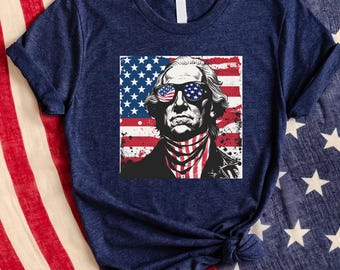 Patriotic Abraham Lincoln Shirt, USA Flag Graphic Tee, American President Shirt, Fourth Of July Tee, Vintage America Shirt