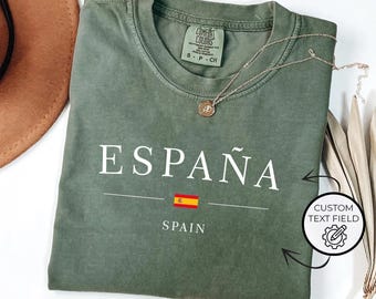 Comfort Colors® Espana Shirt, Spain Shirt, Spain Flag Shirt, Spain Travel Shirt, Spain Lover Gift, Spain VacationTee, Spanish Gift Shirt