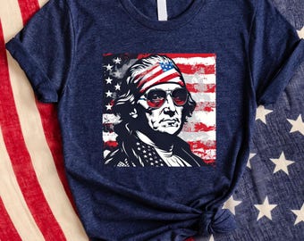 Abraham Lincoln Patriotic Shirt, USA Flag Graphic Tee, American President Shirt, Fourth Of July Tee, Vintage America Shirt