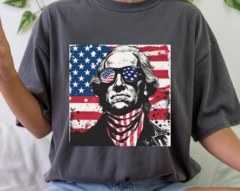 Comfort Colors Patriotic Abraham Lincoln Shirt, USA Flag Graphic Tee, American President Shirt, Fourth Of July Tee, Vintage America Shirt