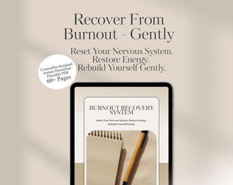 Burnout Recovery Workbook | Calm Your Nervous System | Restore Energy | Digital Workbook PDF