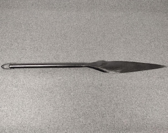 Black Leather Dragon Tongue Slapper - 29.5" Handmade Cowhide Impact Play Tool - Extra Long Professional Crop - Heavy Thuddy Sensory Toy