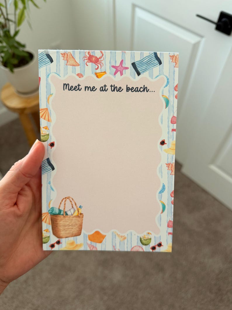Coastal Beach Notepad 5x7: Summer Stationery, Ocean Theme List Pad - Etsy