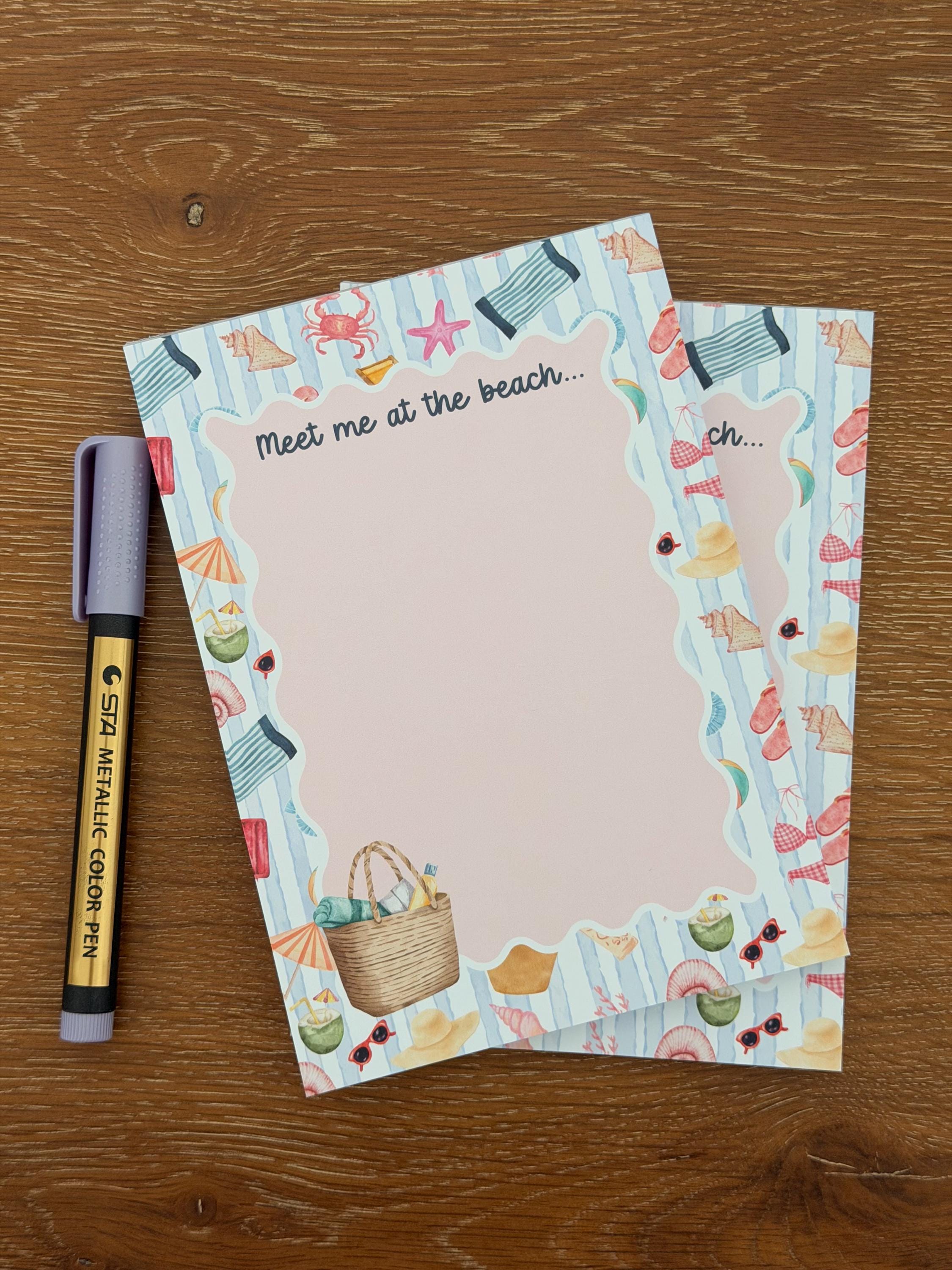 Coastal Beach Notepad 5x7: Summer Stationery, Ocean Theme List Pad - Etsy