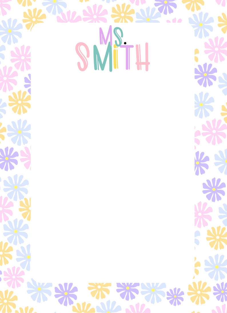 Personalized Teacher Notepad 5x7 | Custom Notepad | Sunflower ...