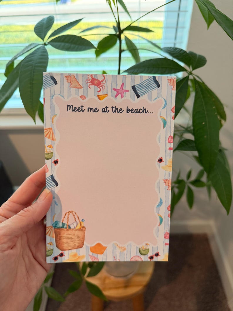 Coastal Beach Notepad 5x7: Summer Stationery, Ocean Theme List Pad - Etsy