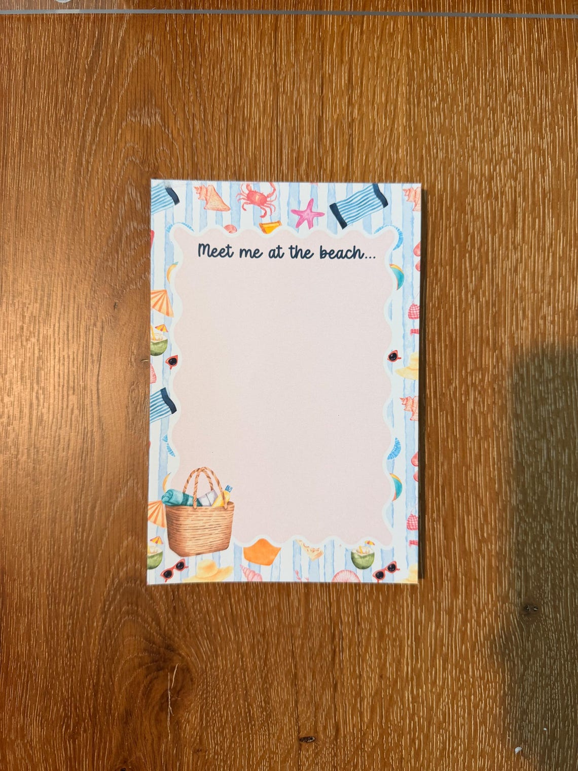 Coastal Beach Notepad 5x7: Summer Stationery, Ocean Theme List Pad - Etsy