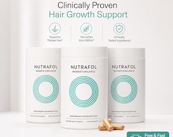 Pack of 3 Nutrafol Women’s Balance Hair Growth Supplement Clinically Proven Nutraceutical for Thicker Hair & Hormonal Health