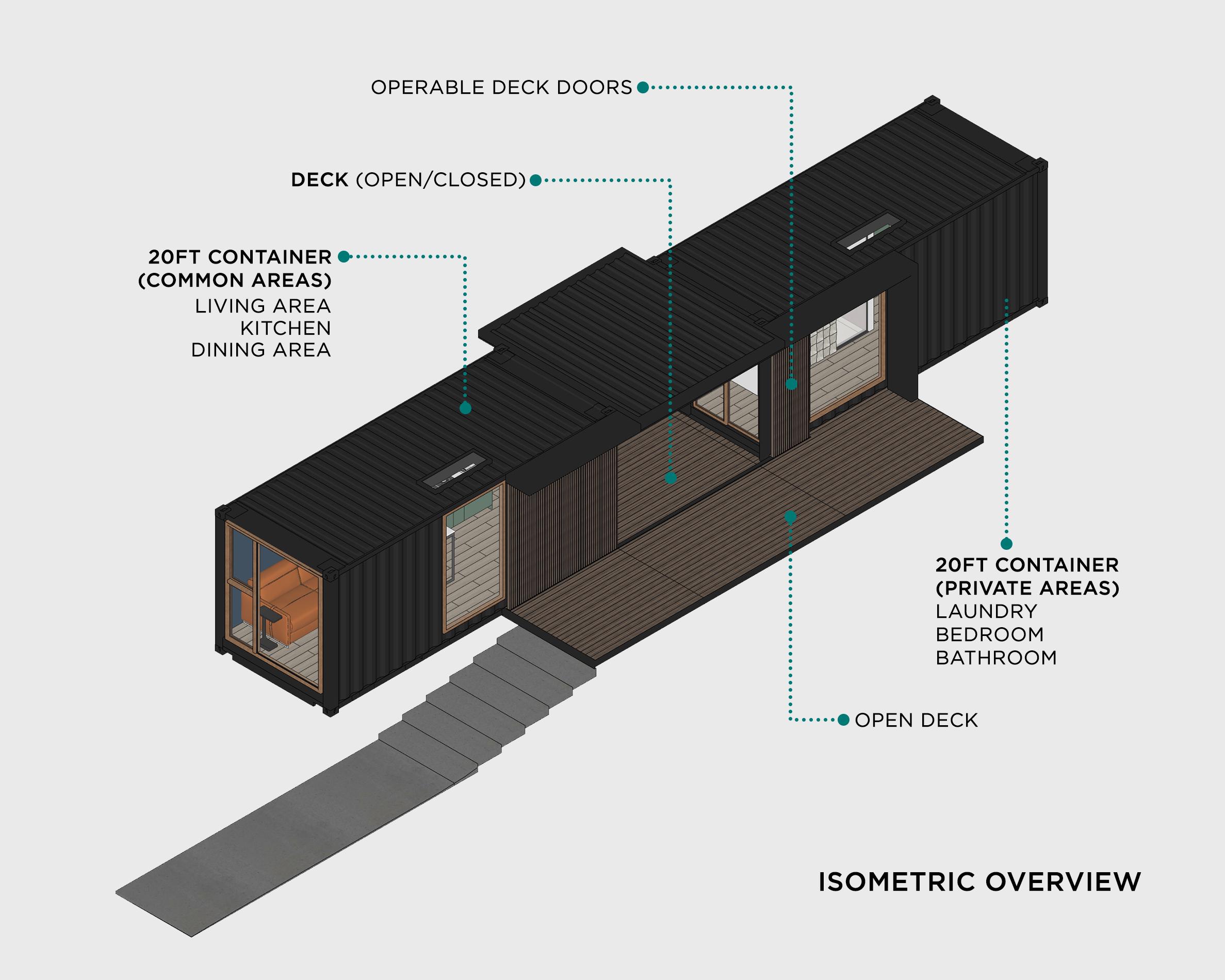 Modern Container House Plans | 2x20ft Tiny Home Design (PDF Drawings ...