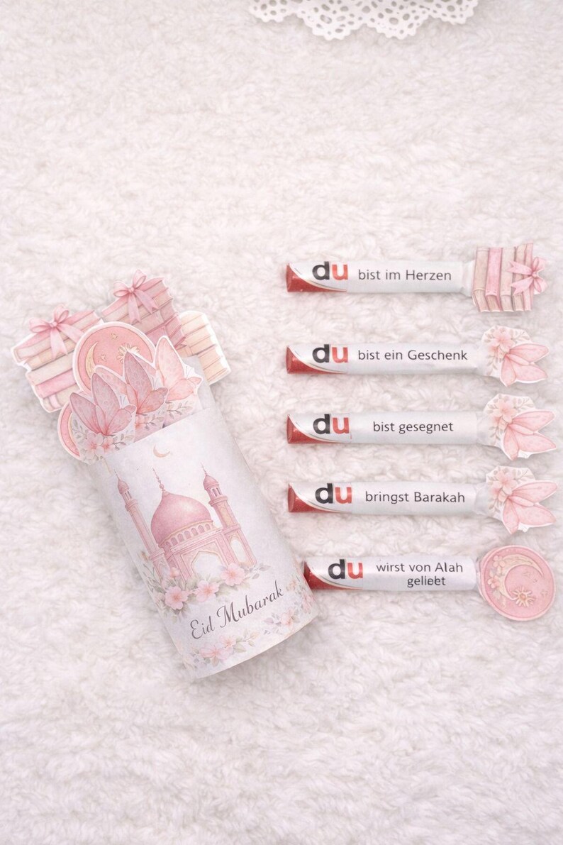 Gift Rapper Messages Duplo Eid Mubarak Wrapper | Printable | Ramadan Gift DIY | Islamic Gift ...