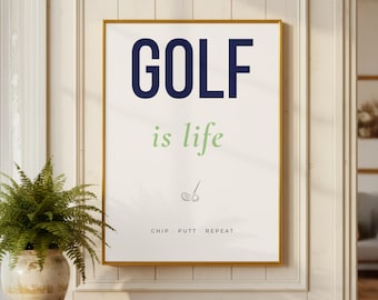 Grafika ścienna z motywem golfa | Prezent golfowy dla taty | Dekoracje golfowe | Prezent na Dzień Ojca | Plakat golfowy | Prezent dla miłośnika golfa | Dekoracja męskiej jaskini | Nadruk golfowy