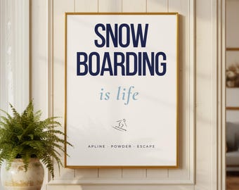 Grafika ścienna z motywem snowboardu | Prezent snowboardowy | Dekoracja snowboardowa | Prezent dla snowboardzisty | Dekoracja domku narciarskiego | Grafika ścienna z motywem gór | Plakat snowboardowy