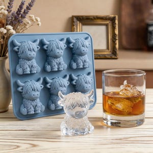 Bedårande Highland Cow silikonisform - Mini Highland Cow isbitform, för whisky, cocktails, drinkar, perfekt present till koälskare