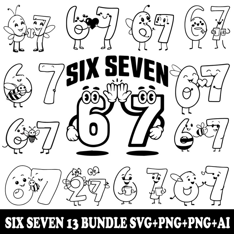 67 SVG Bundle | Numbers Six Seven Cut Files (digital Download) - Etsy