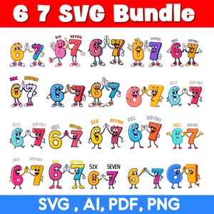 Descarga digital de 67 SVG / Paquete de 67 SVG / Archivos de 67 SVG / Vector Six Seven