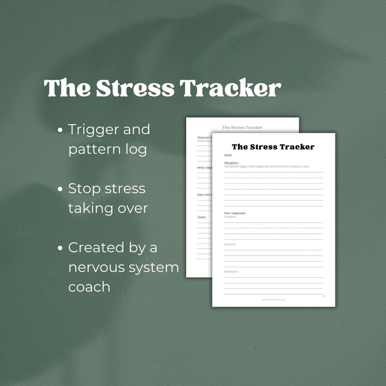 Stress Trigger Tracker Printable | Anxiety & Emotional Log | Mental ...