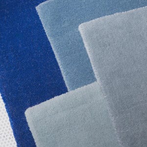 Hand Tufted Light Blue Solid Rug – 70s Inspired Wool Area Carpet image 5