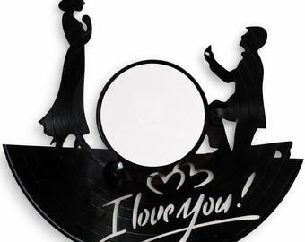 Custom Vinyl Record Wall Art – Personalized Proposal, Wedding, Anniversary Couple Gift