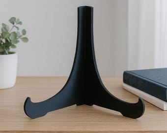 Black Vinyl Record Display Stand – Minimalist LP Holder for 12" Records