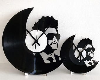 Laser Cut Vinyl Record Clock – Music Portrait Wall Art – Recycled LP Decor