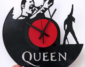 Queen Vinyl Record Clock – Freddie Mercury Rock Band Wall Art