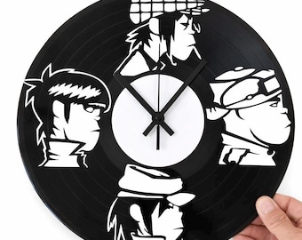 Laser Cut Vinyl Record Clock – Band Silhouette Wall Art – Music Lover Decor