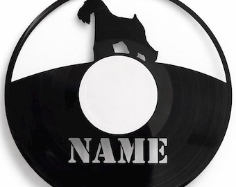 Personalized Schnauzer Vinyl Record Wall Art – Custom Pet Name Decor