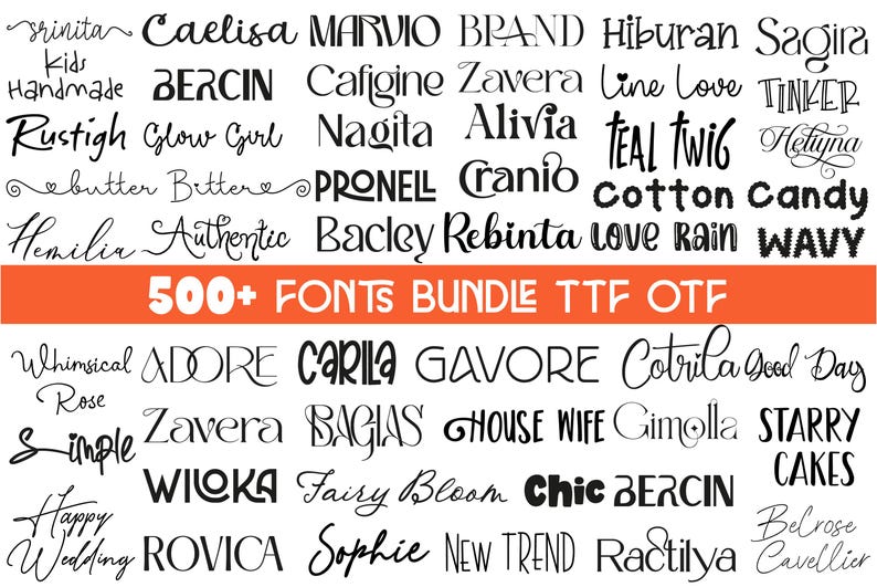 The Ultimate 500 Fonts, Font Bundle, Cursive Font Bundle, Script Fonts ...