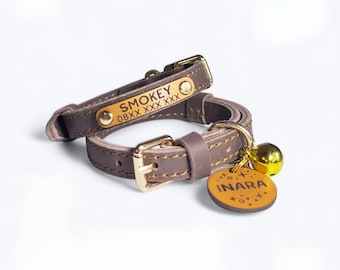Personalisierte Lederhalsband mit Namen, personalisierte Haustier-Halskette