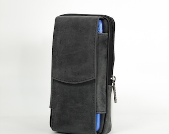 Echtes Rindsleder Dual Slot Handytasche (Passend für Handys bis 6.7 ″)