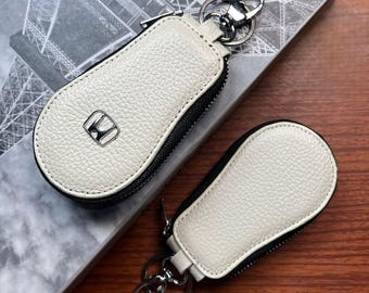 Cartera de cuero genuino sin llave, llavero de cuero de vaca para coche y moto.