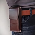 Leather Belt Phone Case for Large Phones, Real Cowhide Vertical Phone Holder product logo