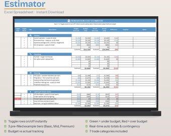 Renovation Cost Estimator Spreadsheet | Budget vs Actual Tracker (Excel Download)