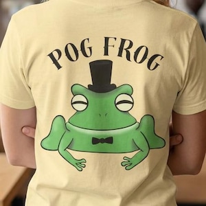Pog Frog T-Shirt | Frog with Top Hat and Bowtie