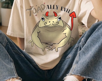 ヒキガエルの邪悪なイラストTシャツ｜ユーモラスなヒキガエルのグラフィック