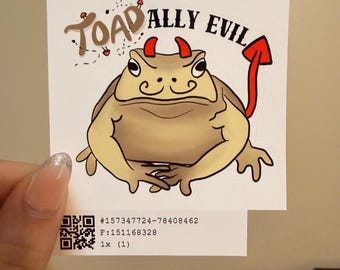 Toadally Evil Toad Sticker | Kiss-Cut Vinyl Sticker